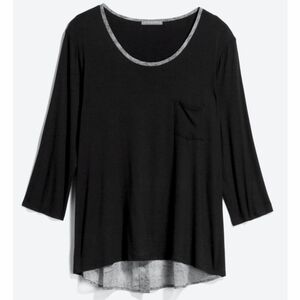 Black Women's Top - Button Back Detial